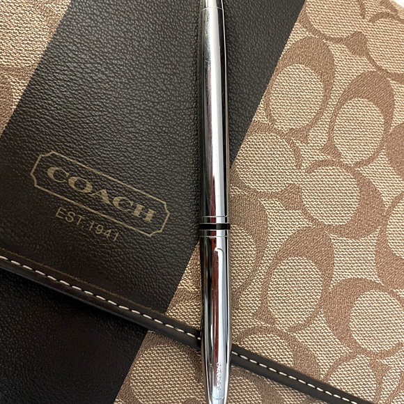 Coach Brown Signature Portfolio with Cross Pen - Picture 7 of 7